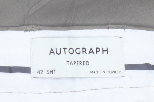 Marks and Spencer Autograph Men's Grey 42 Short Tapered Trousers