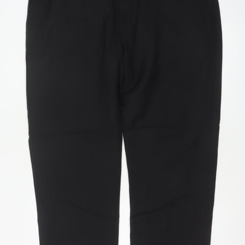 Marks and Spencer Men Black 42 Regular Wool Dress Trousers Side Adjusters