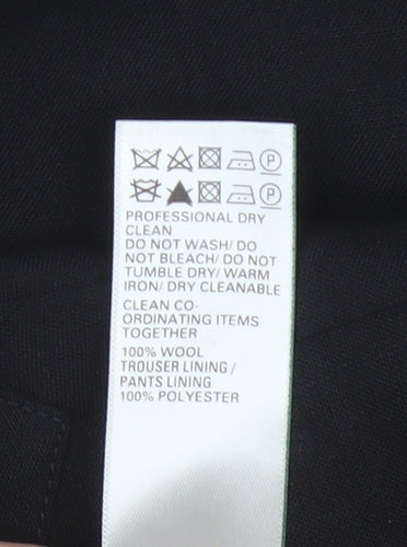 Marks and Spencer Men Black 42 Regular Wool Dress Trousers Side Adjusters