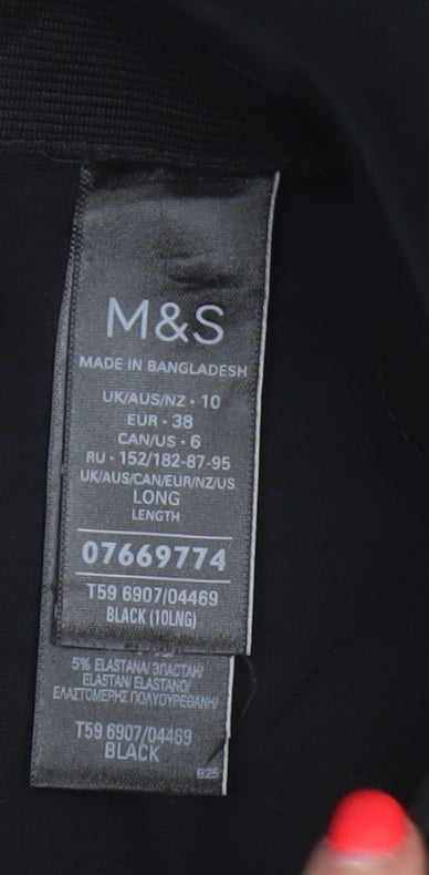 M&S Women’s Black UK 10 Long Tailored Tapered Work Trousers