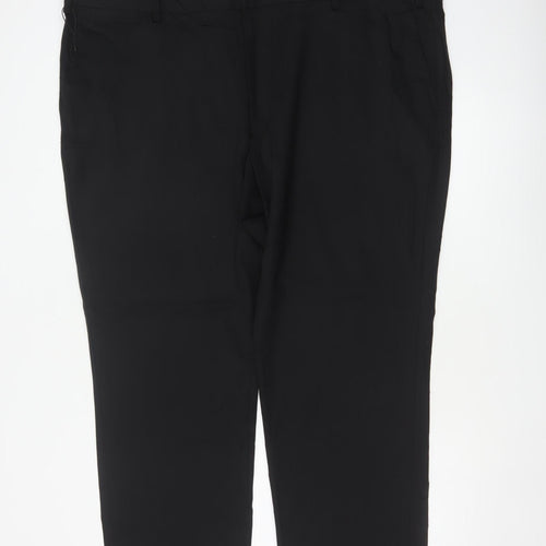 Marks and Spencer Men's Black 48in Short Regular Fit Wool Dress Trousers