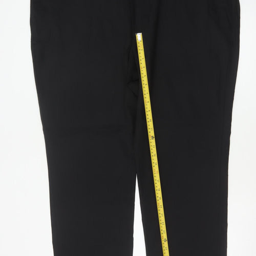 Marks and Spencer Men's Black 48in Short Regular Fit Wool Dress Trousers