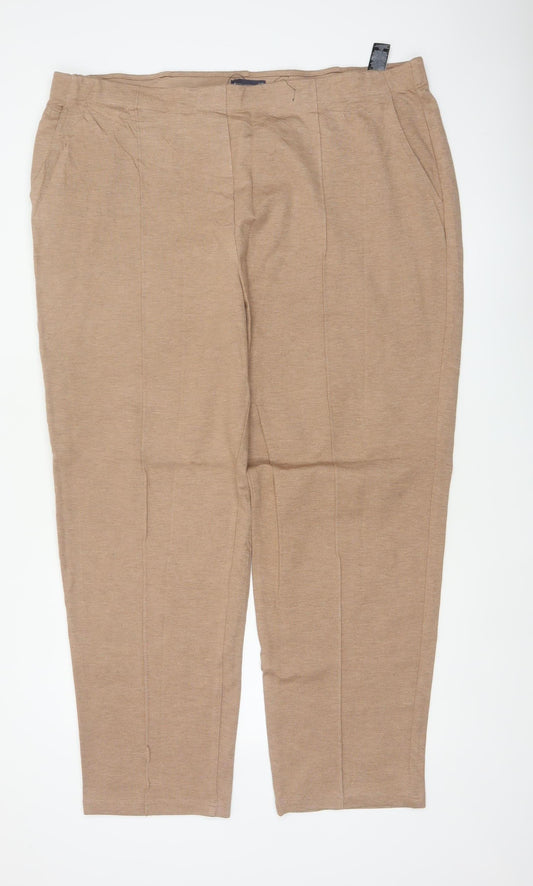 Marks and Spencer Women’s Beige UK 24 Tapered Stretch Trousers