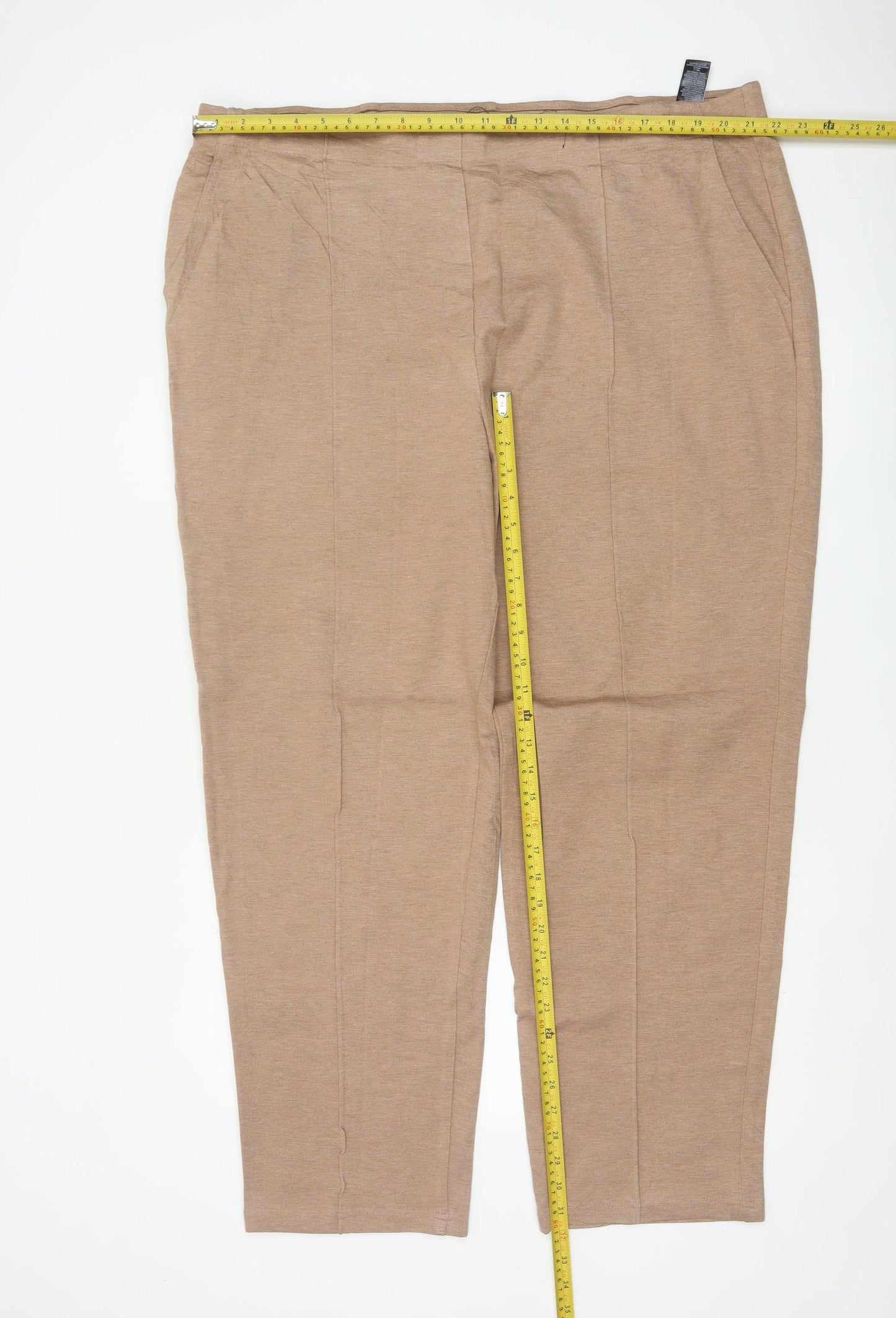 Marks and Spencer Women’s Beige UK 24 Tapered Stretch Trousers