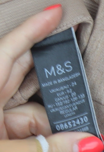 Marks and Spencer Women’s Beige UK 24 Tapered Stretch Trousers
