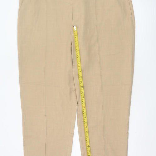 Marks and Spencer Women's Beige UK 22 Regular Tapered Tailored Trousers