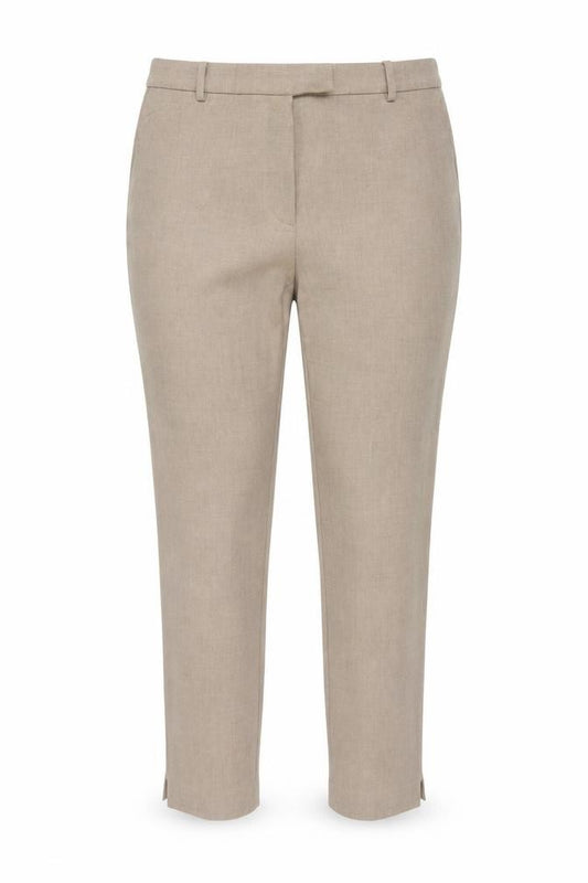Marks & Spencer Women Beige UK 18 Slim Ankle Grazer Tailored Trousers