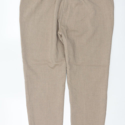 Marks & Spencer Women Beige UK 18 Slim Ankle Grazer Tailored Trousers