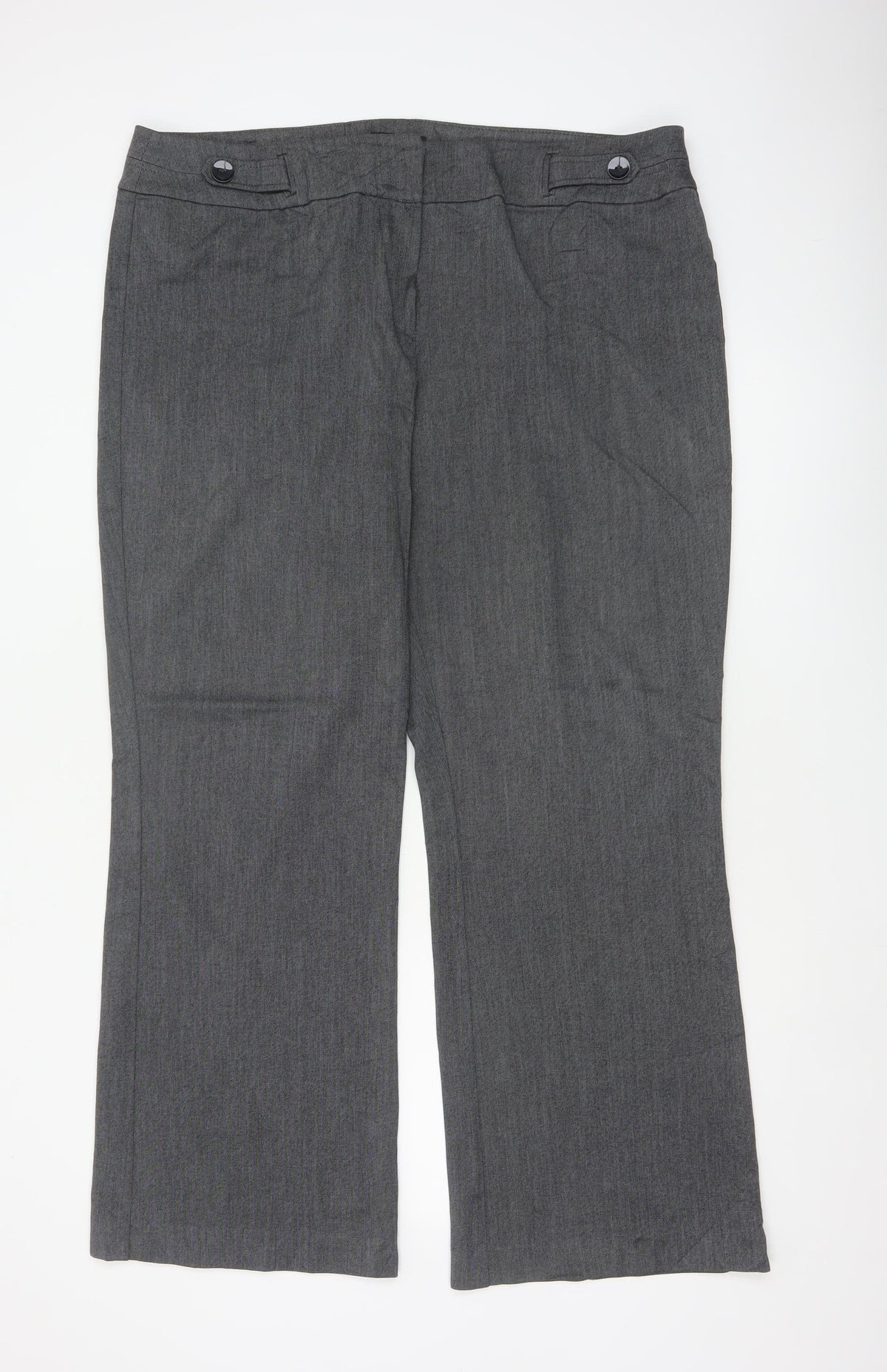 Debenhams Collection Women Grey UK 18 Straight Leg Dress Trousers