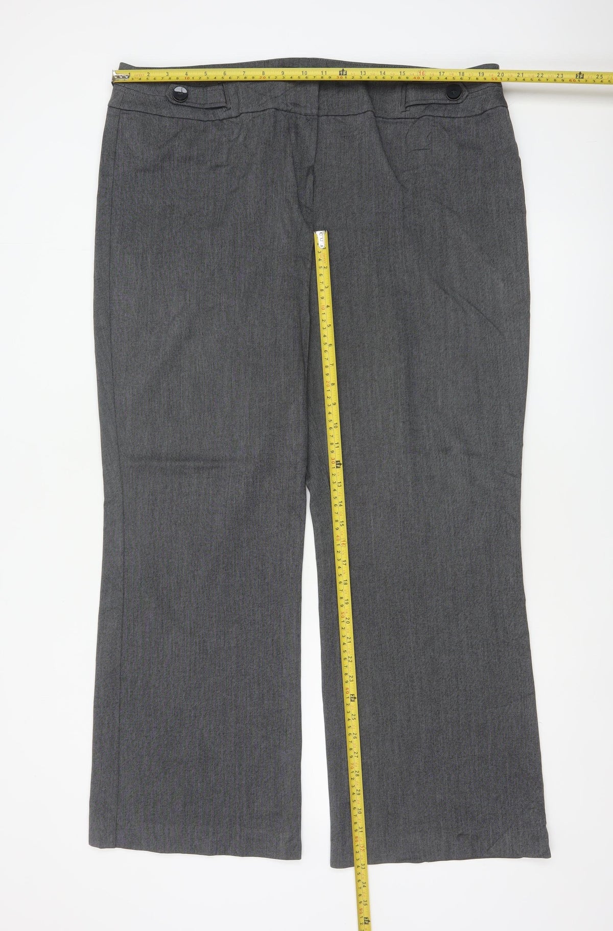 Debenhams Collection Women Grey UK 18 Straight Leg Dress Trousers