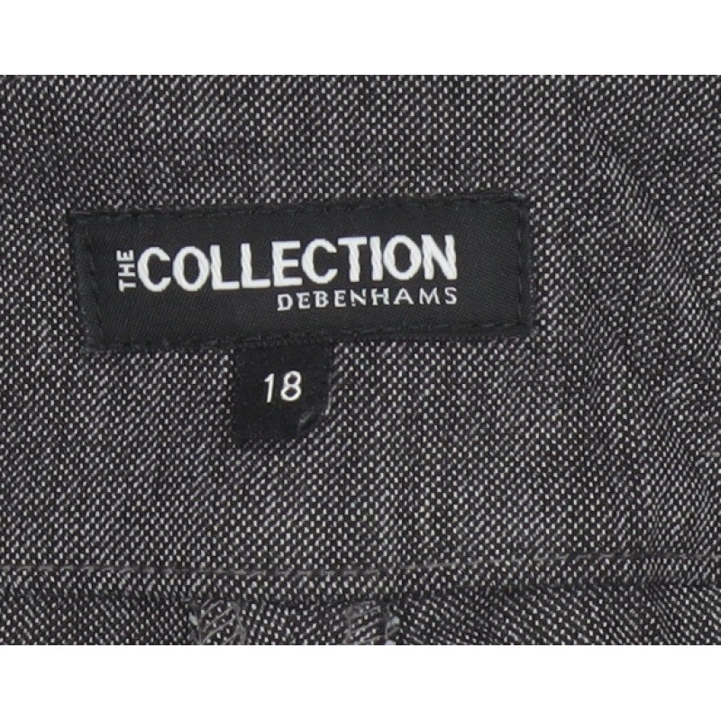 Debenhams Collection Women Grey UK 18 Straight Leg Dress Trousers