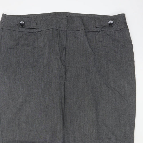 Debenhams Collection Women Grey UK 18 Straight Leg Dress Trousers