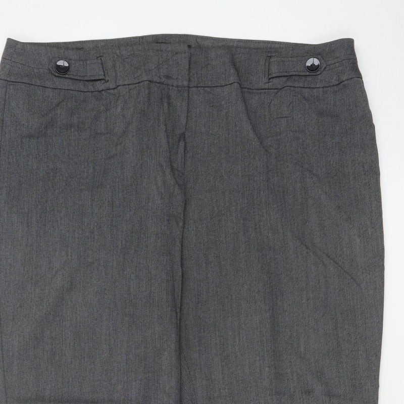 Debenhams Collection Women Grey UK 18 Straight Leg Dress Trousers