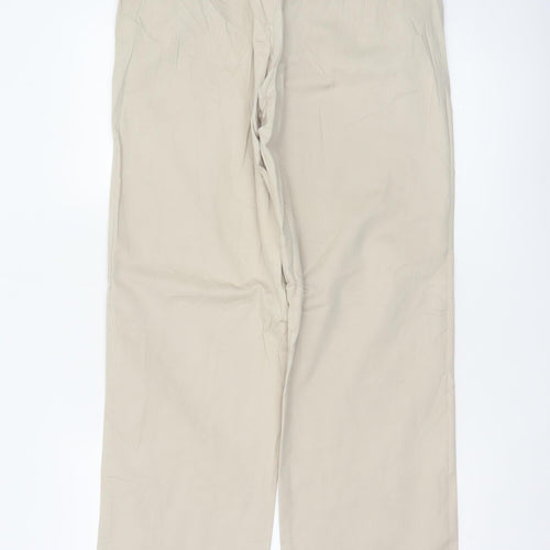 Maine New England Men’s Beige Cotton Chino Trousers 34L Straight Fit