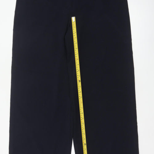 Marks & Spencer Women Navy UK 16 Long Wide Leg High Rise Trousers