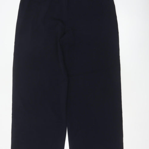 Marks & Spencer Women Navy UK 16 Long Wide Leg High Rise Trousers