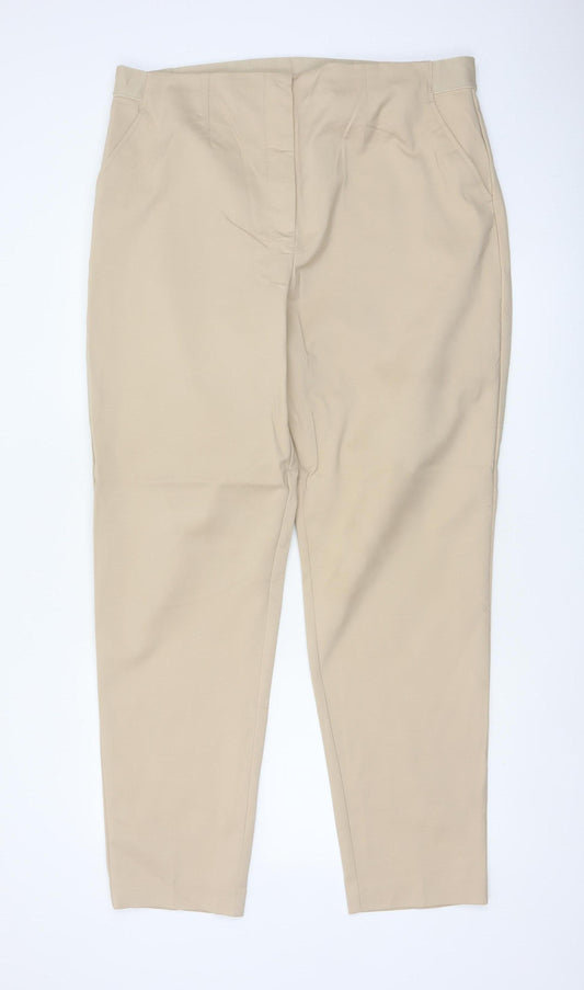 M&S Women’s Beige Size 20 Long Tapered Smart Work Trousers