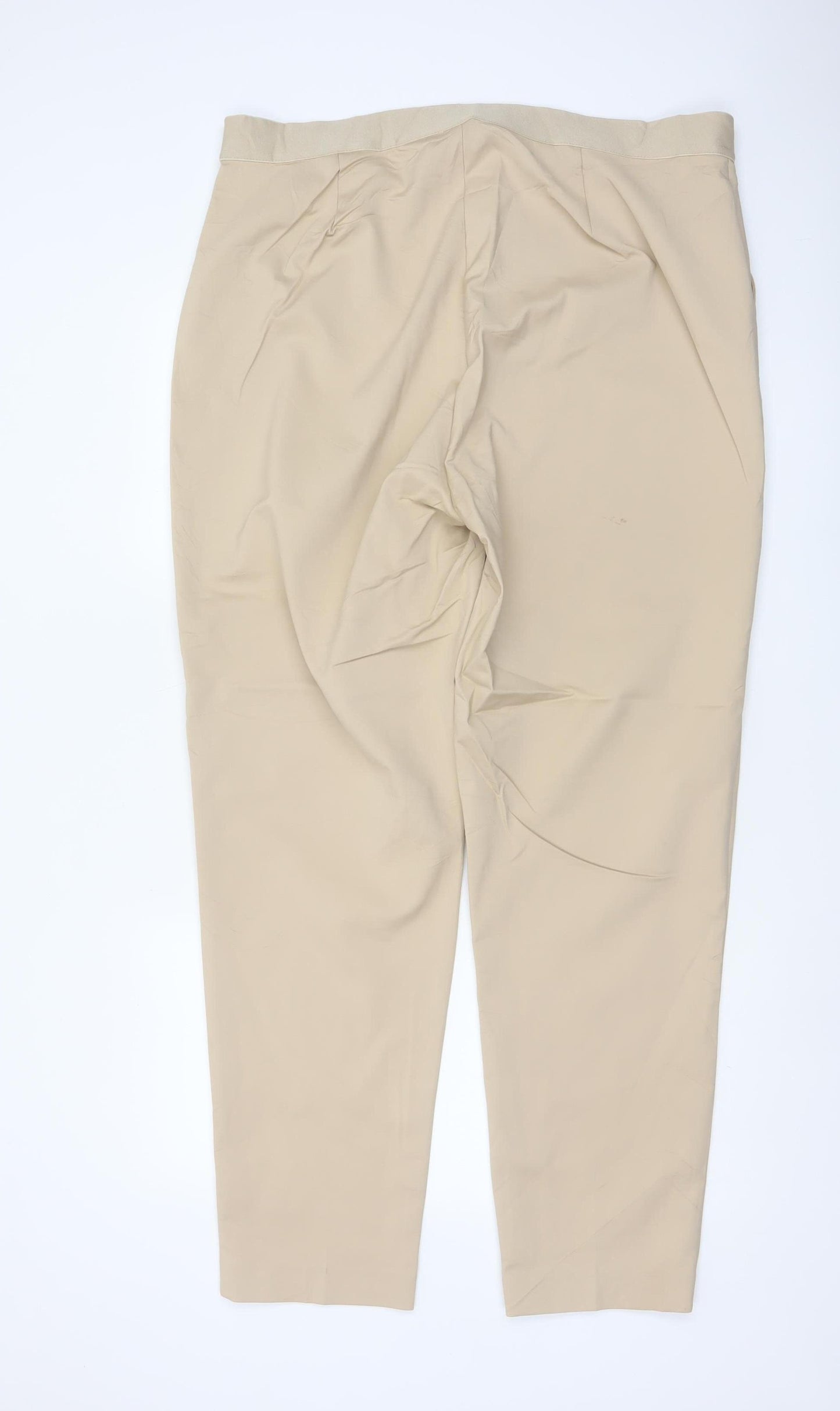 M&S Women’s Beige Size 20 Long Tapered Smart Work Trousers