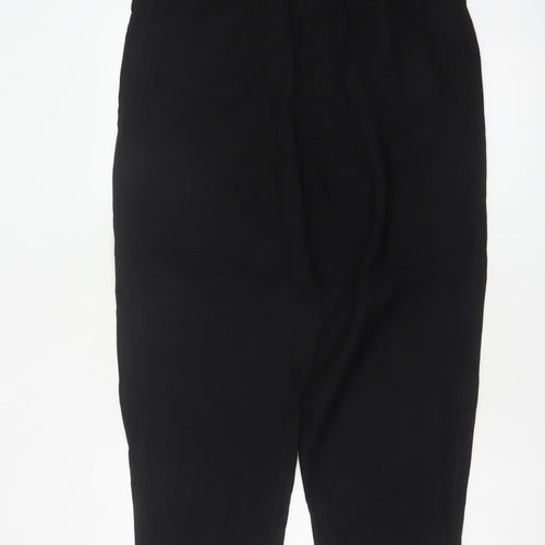 Zara Women Black UK 14 High Rise Tapered Paperbag Trousers