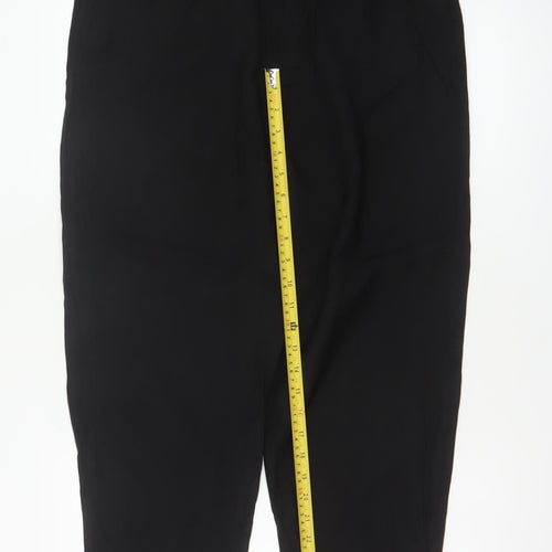 Zara Women Black UK 14 High Rise Tapered Paperbag Trousers