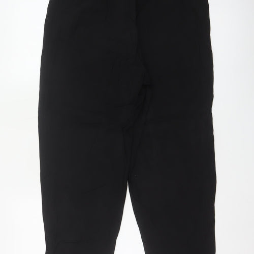 Zara Women Black UK 14 High Rise Tapered Paperbag Trousers