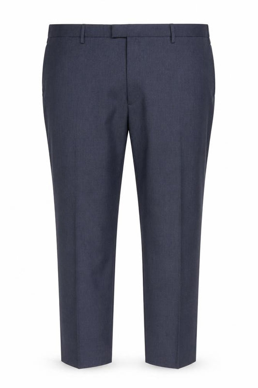 M&S Men’s Blue Linen Blend Dress Trousers 50in Waist 29in Short