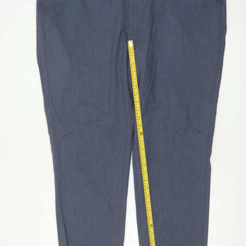 M&S Men’s Blue Linen Blend Dress Trousers 50in Waist 29in Short