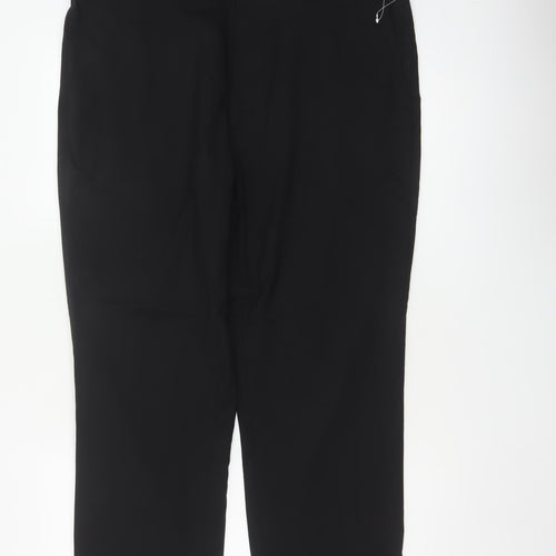 Marks and Spencer Men's Black 38S Regular Fit Wool Blend Dress Trousers