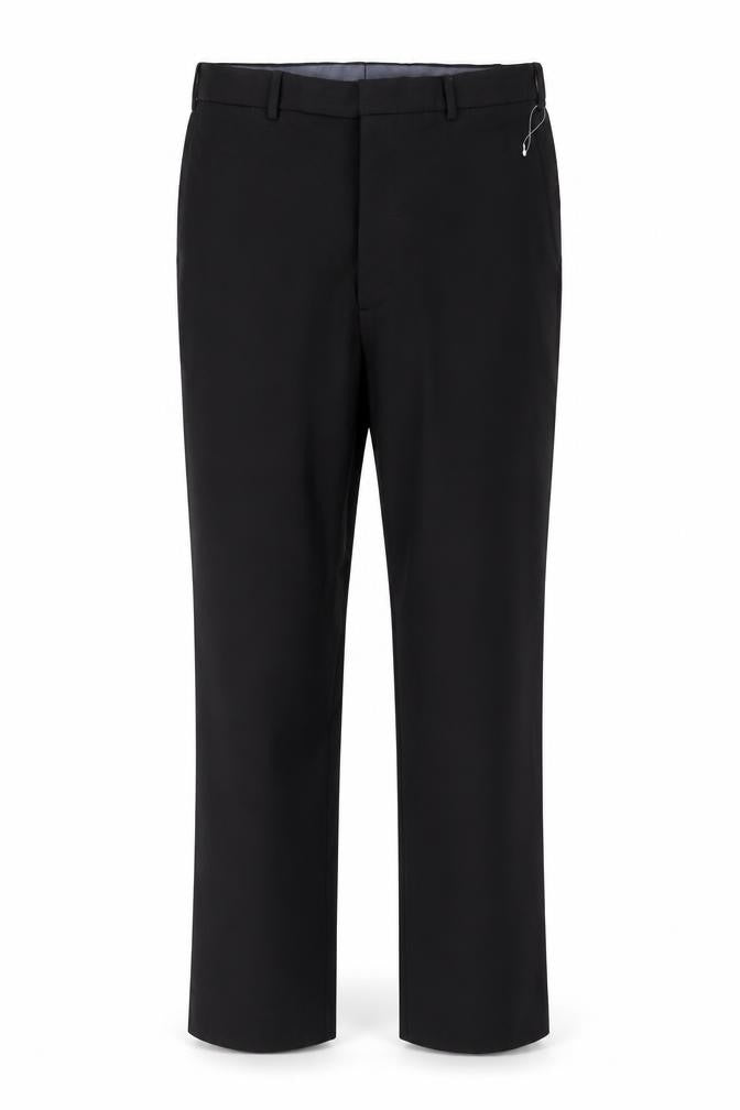 Front view of Marks & Spencer Men's Black 38S Regular Fit Wool Blend Dress Trousers