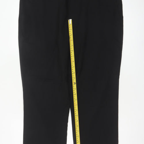 Marks and Spencer Men's Black 38S Regular Fit Wool Blend Dress Trousers