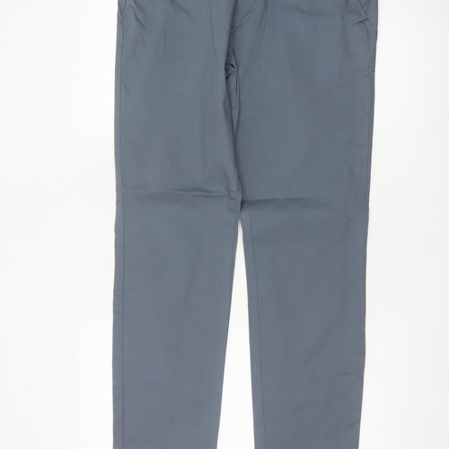 Marks and Spencer Men Grey Slim Fit Chino Trousers 32/31 Cotton Stretch