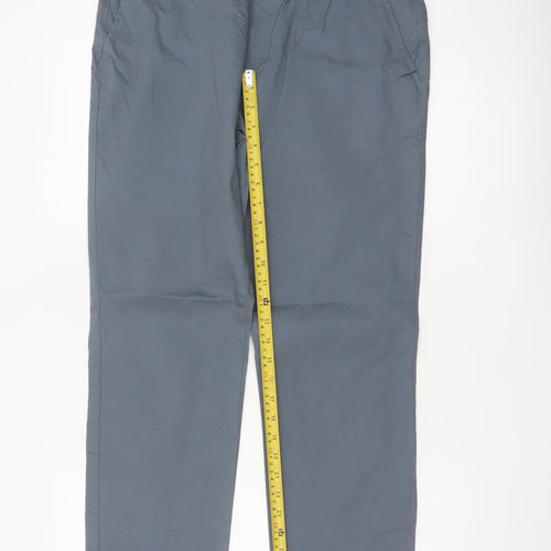 Marks and Spencer Men Grey Slim Fit Chino Trousers 32/31 Cotton Stretch
