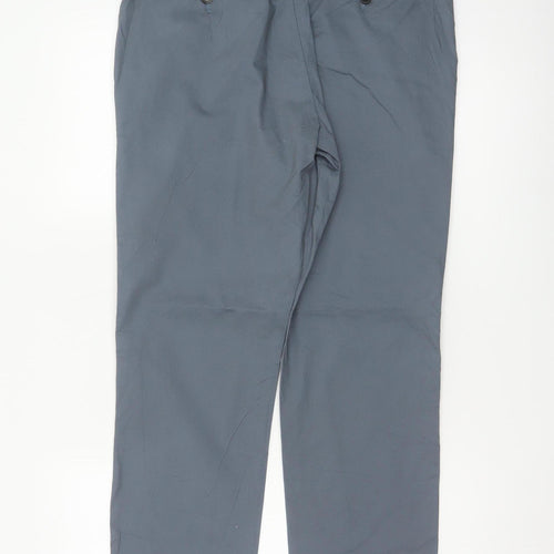 Marks and Spencer Men Grey Slim Fit Chino Trousers 32/31 Cotton Stretch
