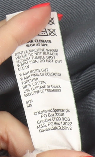 Marks and Spencer Men Grey Slim Fit Chino Trousers 32/31 Cotton Stretch