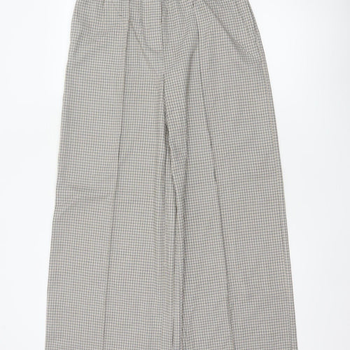 Marks & Spencer Women Multicoloured Check Wide-Leg Trousers UK 8 Regular