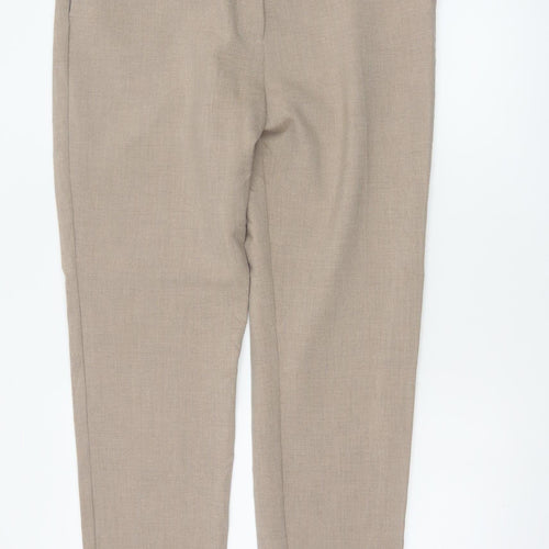 M&S Women Beige Size 16 Long Tapered Smart Dress Trousers