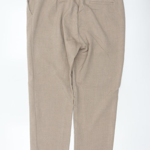 M&S Women Beige Size 16 Long Tapered Smart Dress Trousers