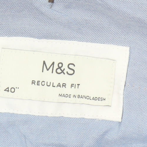 M&S Mens Pink 40in Regular Fit Straight Chino Trousers Cotton Blend