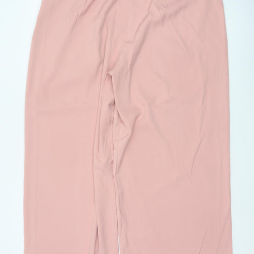 Marks & Spencer Women Pink UK 20 Wide Leg High Rise Trousers