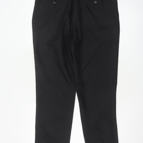 Marks and Spencer Men's Black 34R Slim Fit Dress Trousers 34in