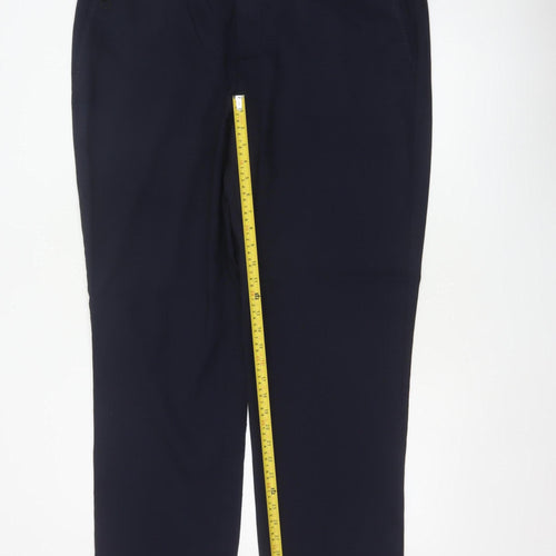 Marks and Spencer Men’s Navy 42in Long Regular Fit Wool Dress Trousers