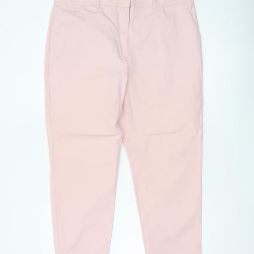 M&S Collection Women Pink Size 16 Cropped Tapered Tailored Trousers