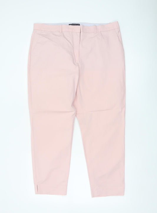 M&S Collection Women Pink Size 16 Cropped Tapered Tailored Trousers