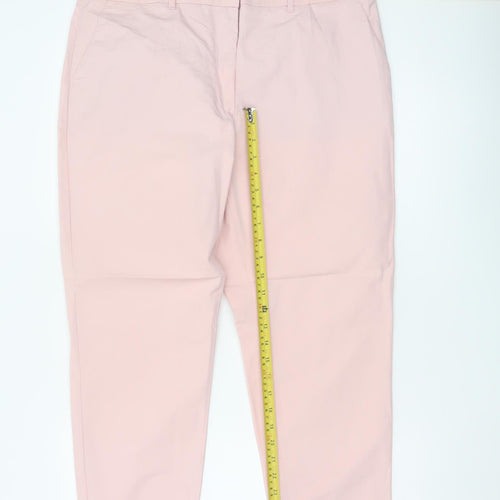 M&S Collection Women Pink Size 16 Cropped Tapered Tailored Trousers