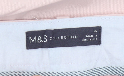 M&S Collection Women Pink Size 16 Cropped Tapered Tailored Trousers