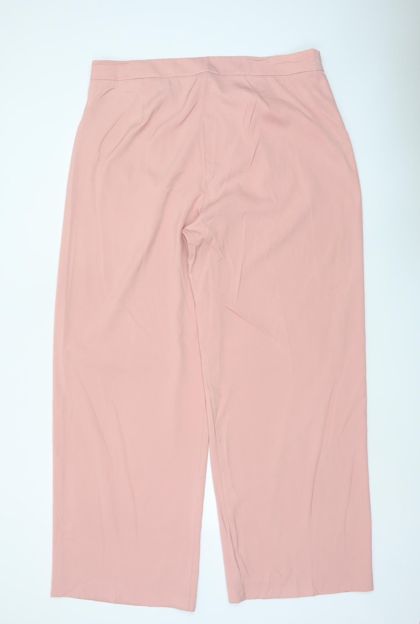 Marks & Spencer Women’s Pink Size 20 Wide Leg High Rise Trousers