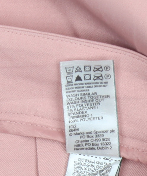 Marks & Spencer Women’s Pink Size 20 Wide Leg High Rise Trousers