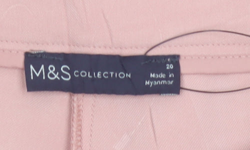Marks & Spencer Women’s Pink Size 20 Wide Leg High Rise Trousers