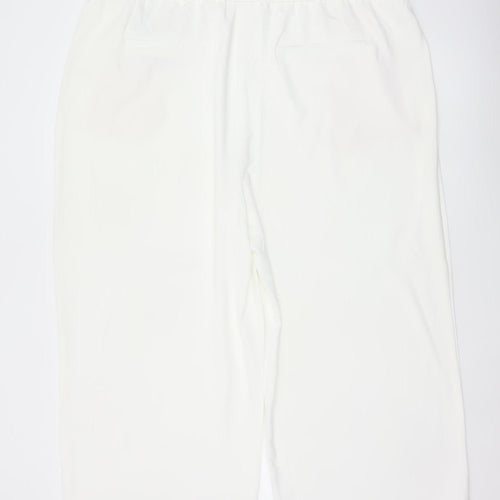 Marks & Spencer Women Ivory UK 22 Wide-Leg Drawstring Trousers