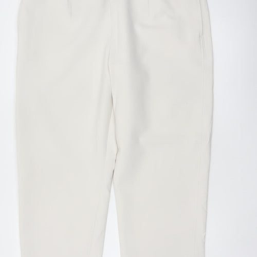 M&S Women Ivory UK 18 Regular Straight Leg Tailored Dress Trousers